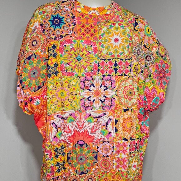 Johnny Was Kaleida Caftan Swim Cover-up - Picture 7 of 13